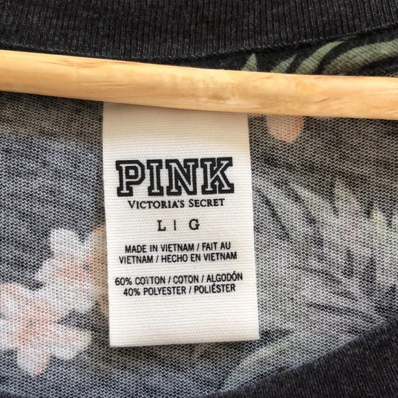 PINK Victoria's Secret Black Tank Top with Floral Accents - Picture 5 of 5